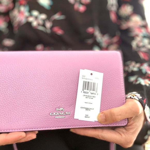 NWT COACH Foldover Clutch Crossbody violet orchid - Picture 8 of 9